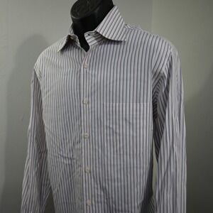 Pal Zileri Button Up Mens Size 16.5 Large Striped Sartoriale Dress Shirt
